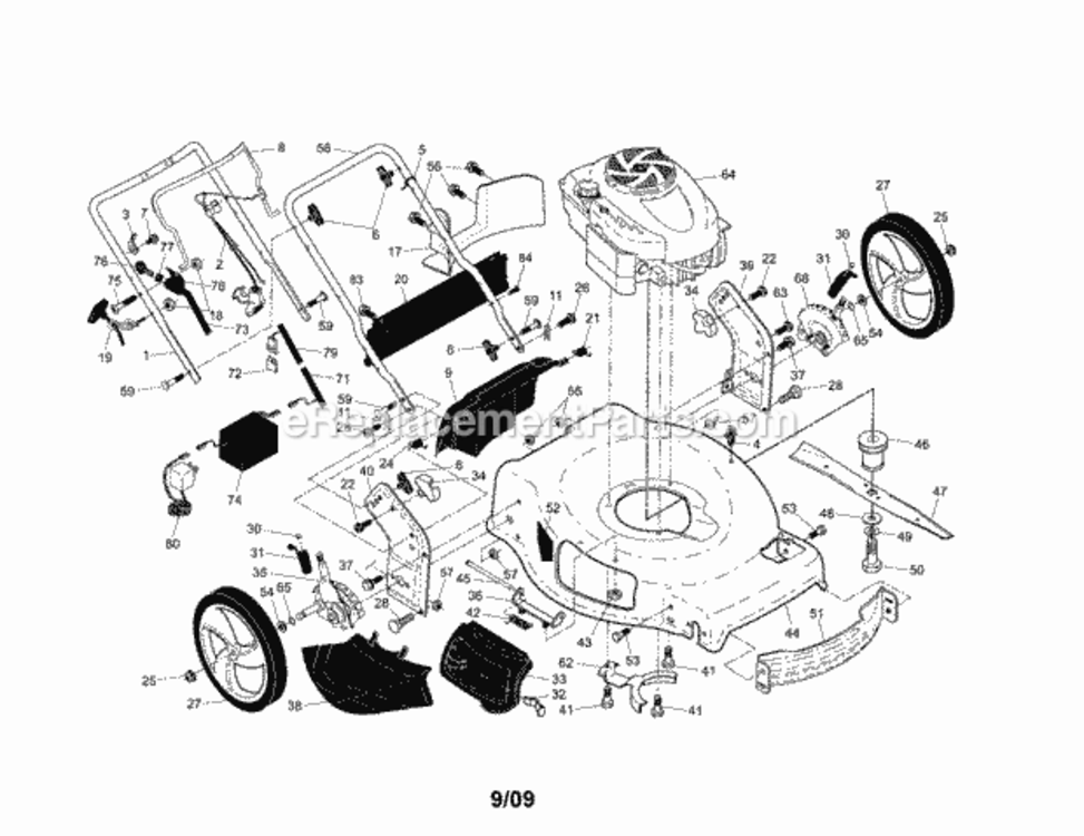 Page A Diagram and Parts List for 917376533  Craftsman Lawn Mower