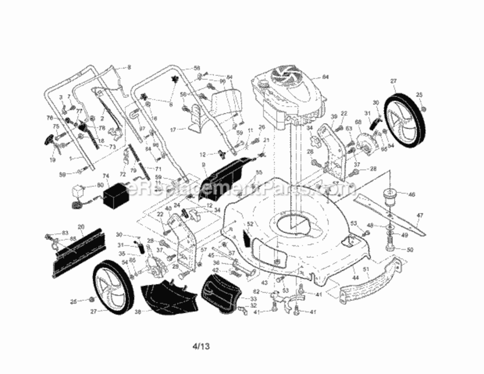 Page A Diagram and Parts List for 917376537  Craftsman Lawn Mower