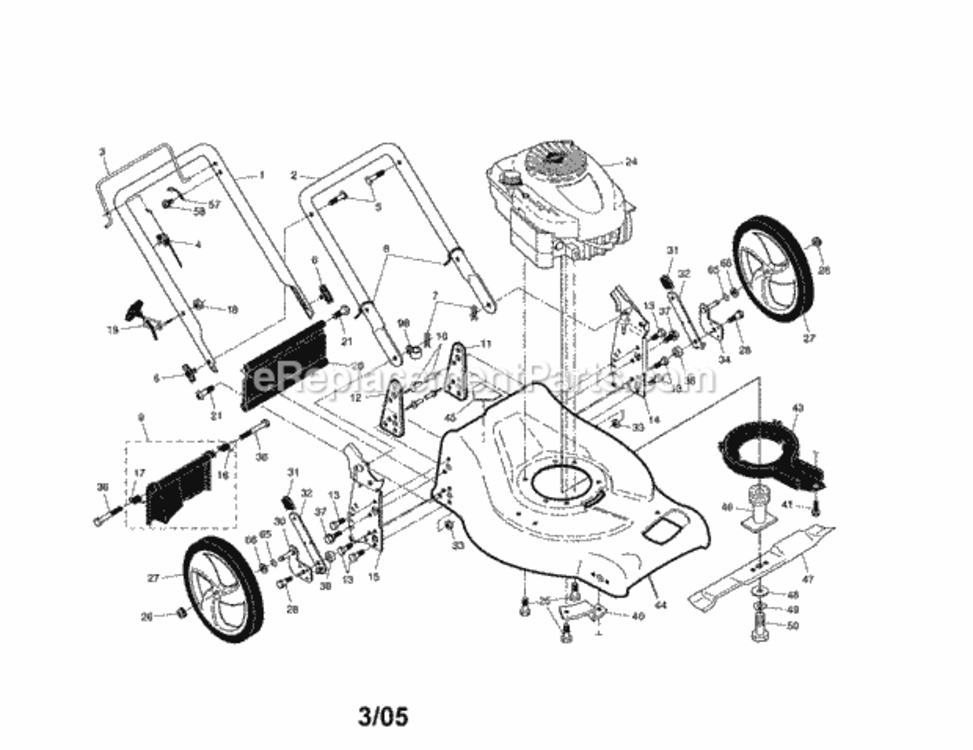 Page A Diagram and Parts List for 917376562  Craftsman Lawn Mower
