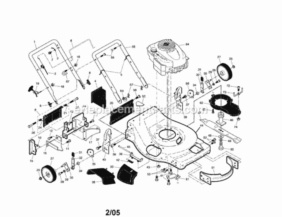 Page A Diagram and Parts List for 917376571  Craftsman Lawn Mower