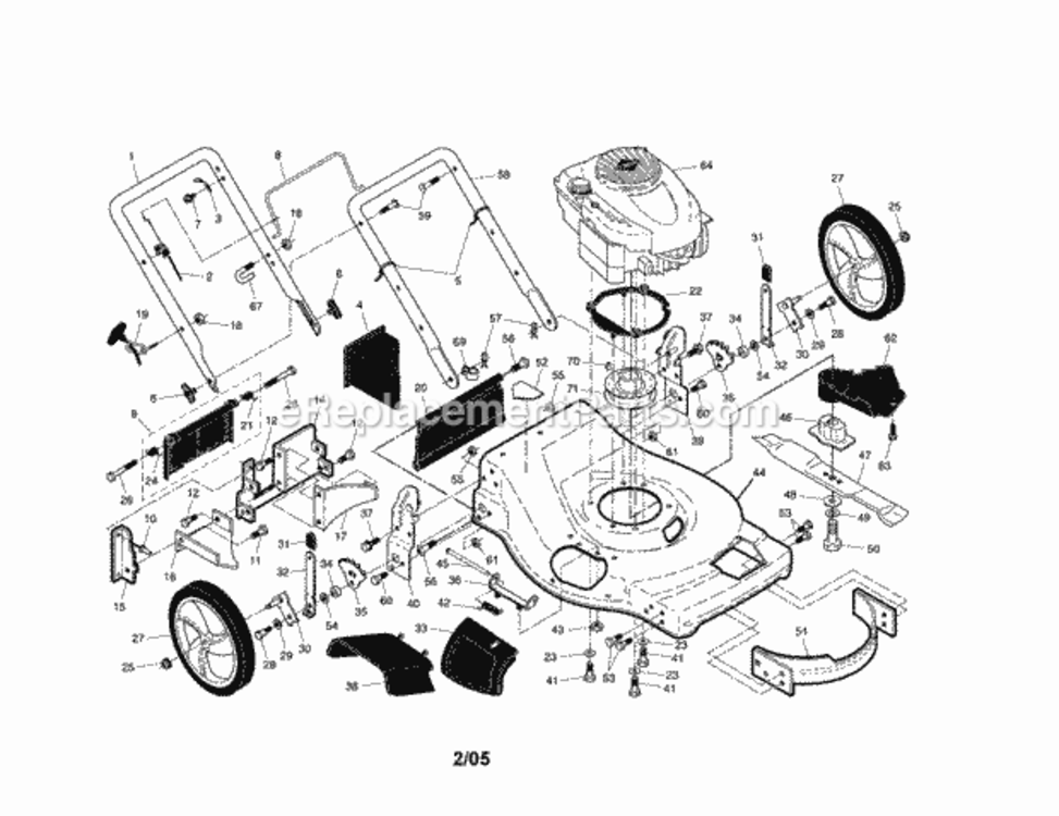 Page A Diagram and Parts List for 917376580  Craftsman Lawn Mower