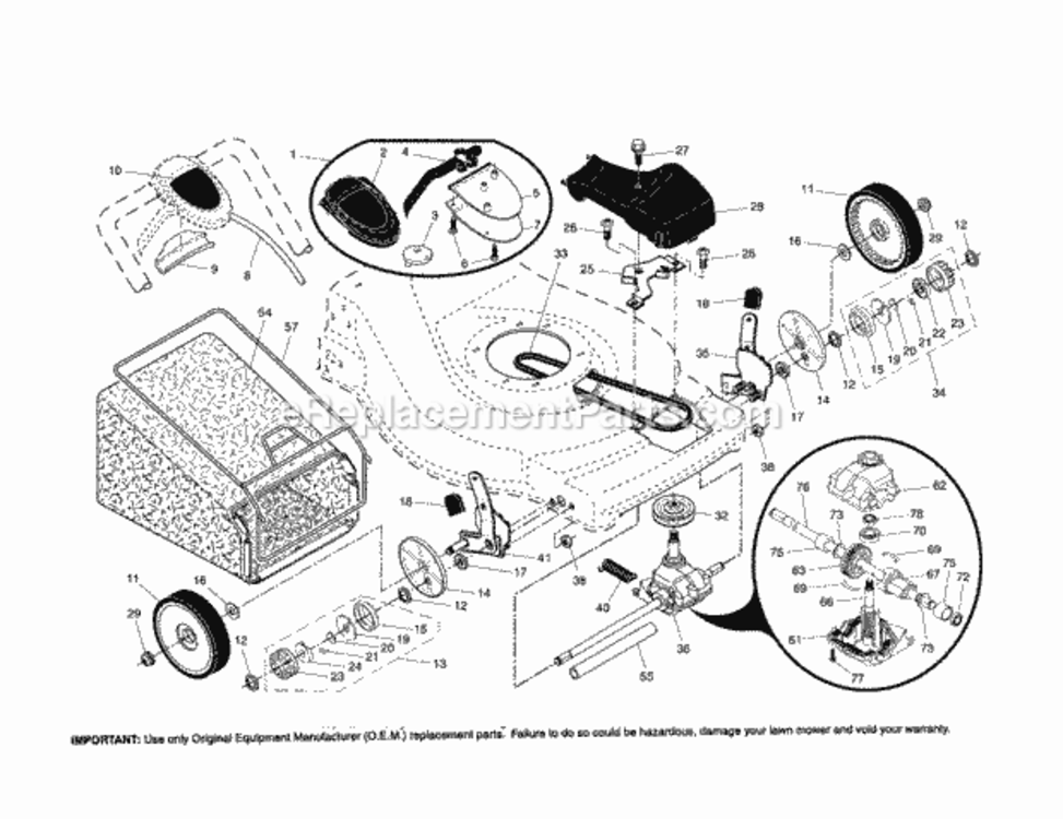 Page B Diagram and Parts List for 917376580  Craftsman Lawn Mower