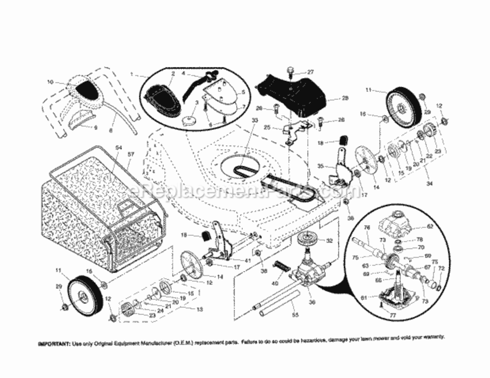 Page B Diagram and Parts List for 917376630  Craftsman Lawn Mower