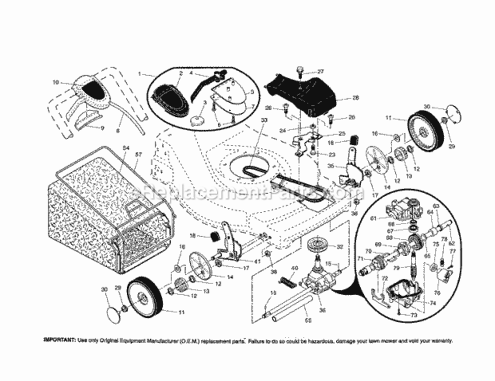 Page B Diagram and Parts List for 917376631  Craftsman Lawn Mower