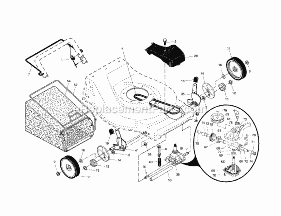 Page B Diagram and Parts List for 917376650  Craftsman Lawn Mower