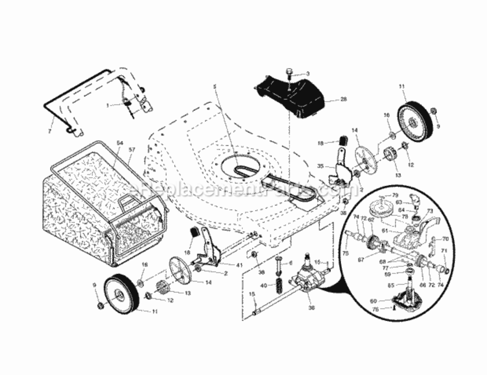 Page B Diagram and Parts List for 917376652  Craftsman Lawn Mower