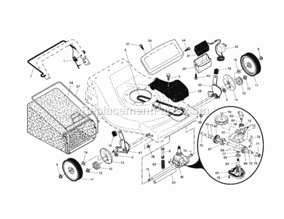 Page B Diagram and Parts List for 917376660  Craftsman Lawn Mower