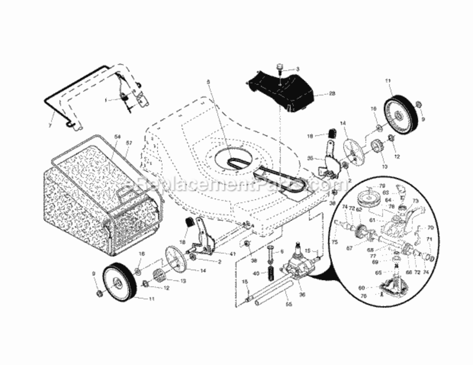 Page B Diagram and Parts List for 917376670  Craftsman Lawn Mower