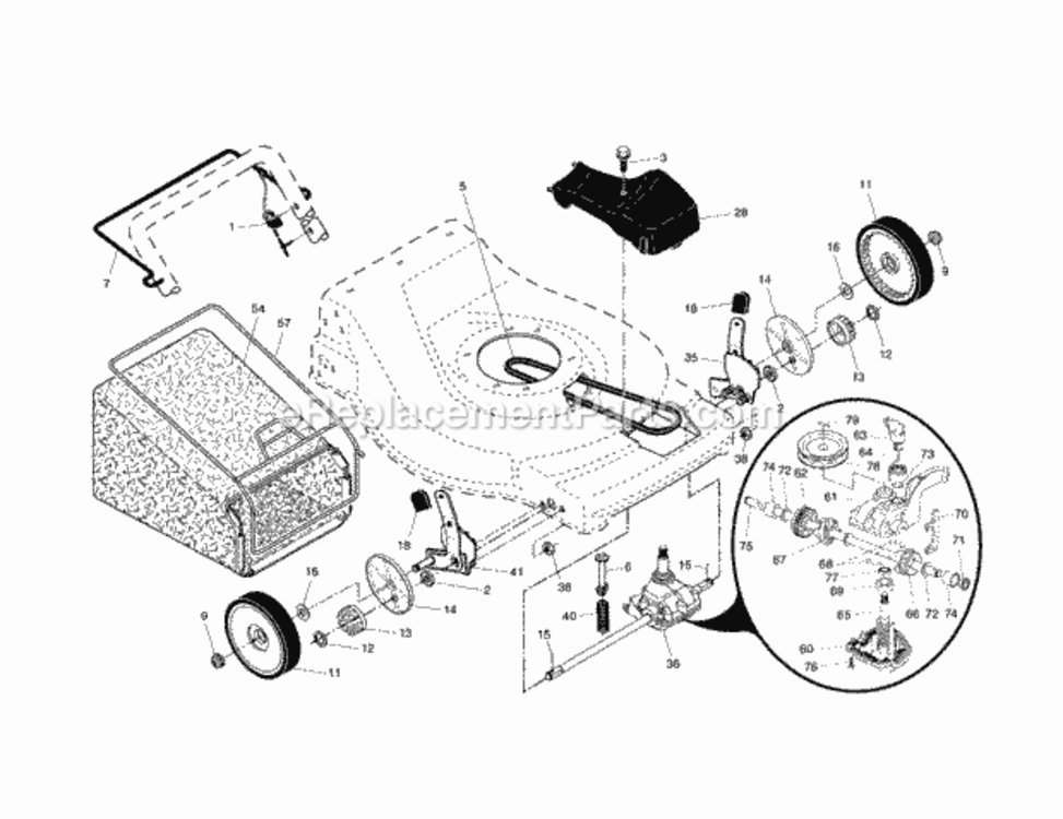 Page B Diagram and Parts List for 917376672  Craftsman Lawn Mower