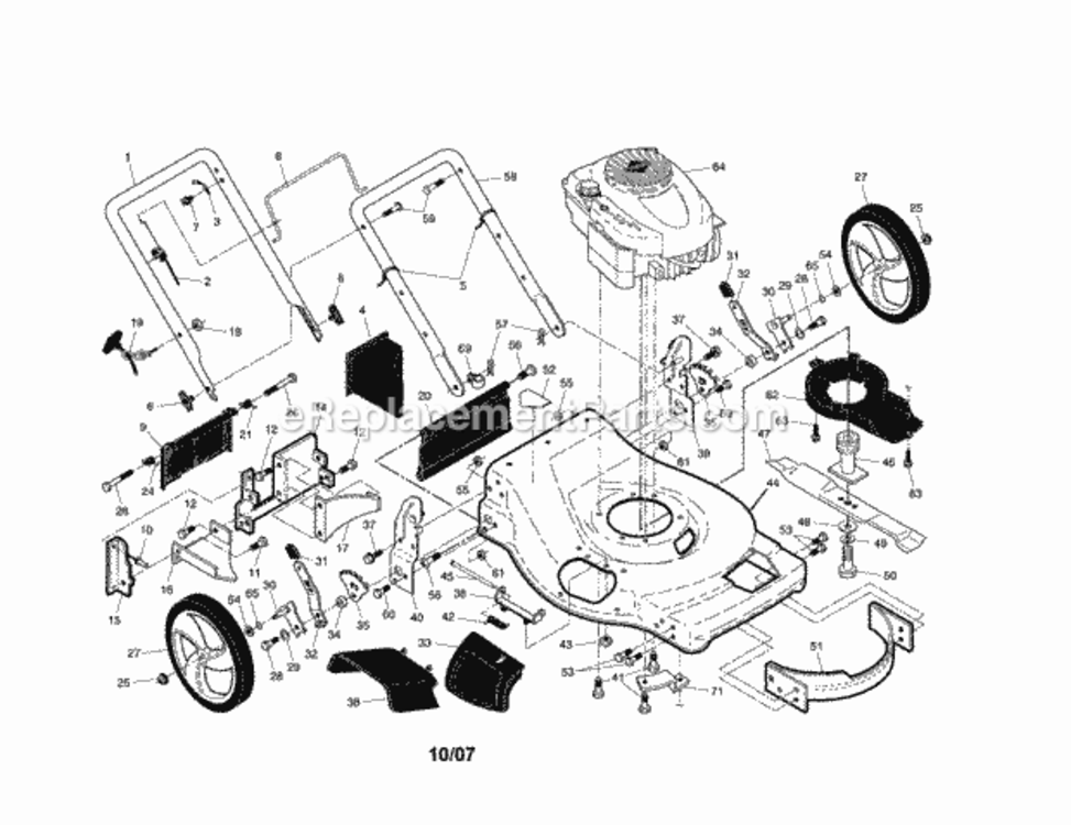 Page A Diagram and Parts List for 917376674  Craftsman Lawn Mower