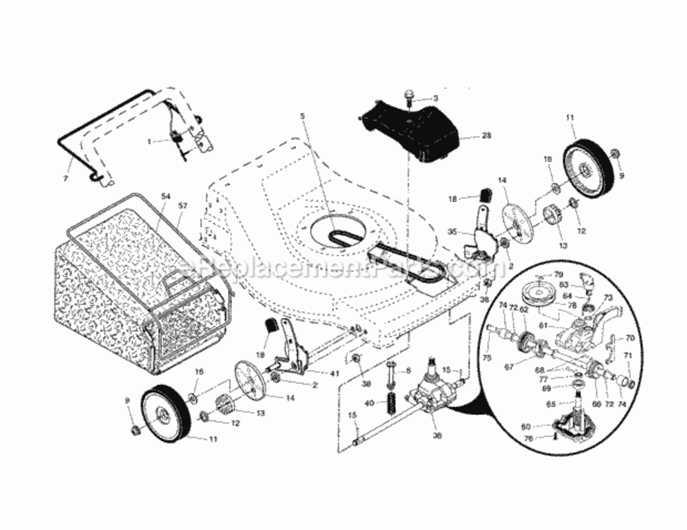 Page B Diagram and Parts List for 917376674  Craftsman Lawn Mower