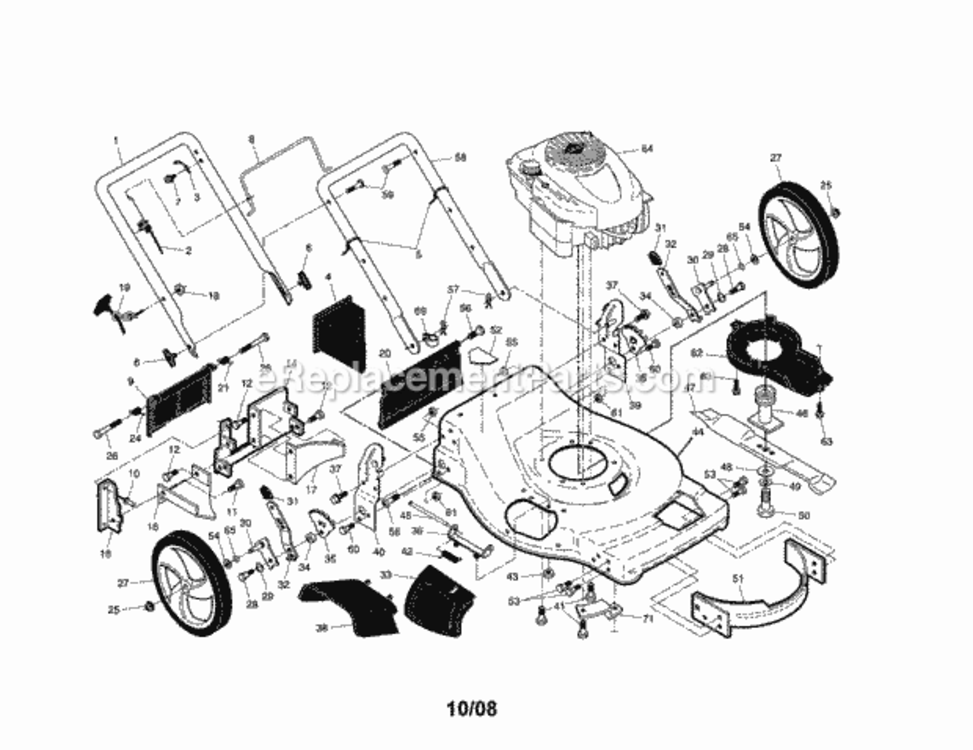 Page A Diagram and Parts List for 917376678  Craftsman Lawn Mower