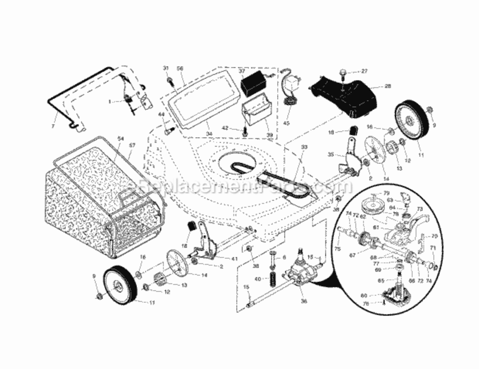 Page B Diagram and Parts List for 917376682  Craftsman Lawn Mower