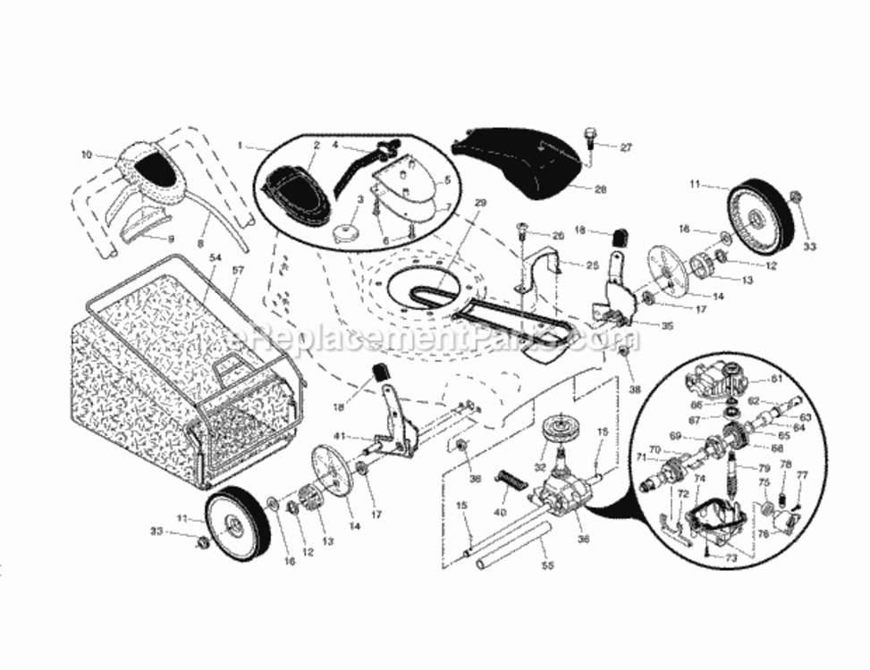 Page B Diagram and Parts List for 917376691  Craftsman Lawn Mower
