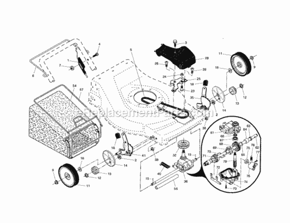 Page B Diagram and Parts List for 917376720  Craftsman Lawn Mower