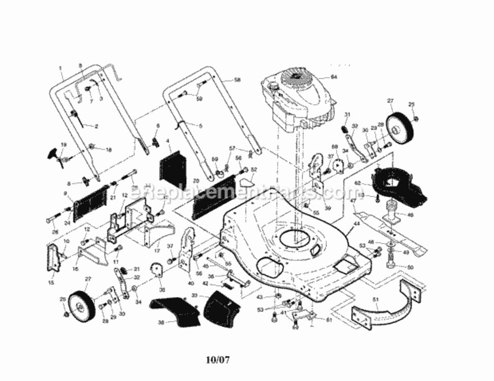 Page A Diagram and Parts List for 917376721  Craftsman Lawn Mower