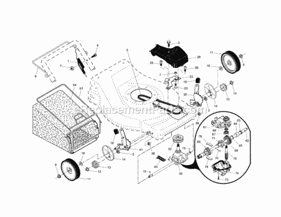 Page B Diagram and Parts List for 917376723  Craftsman Lawn Mower