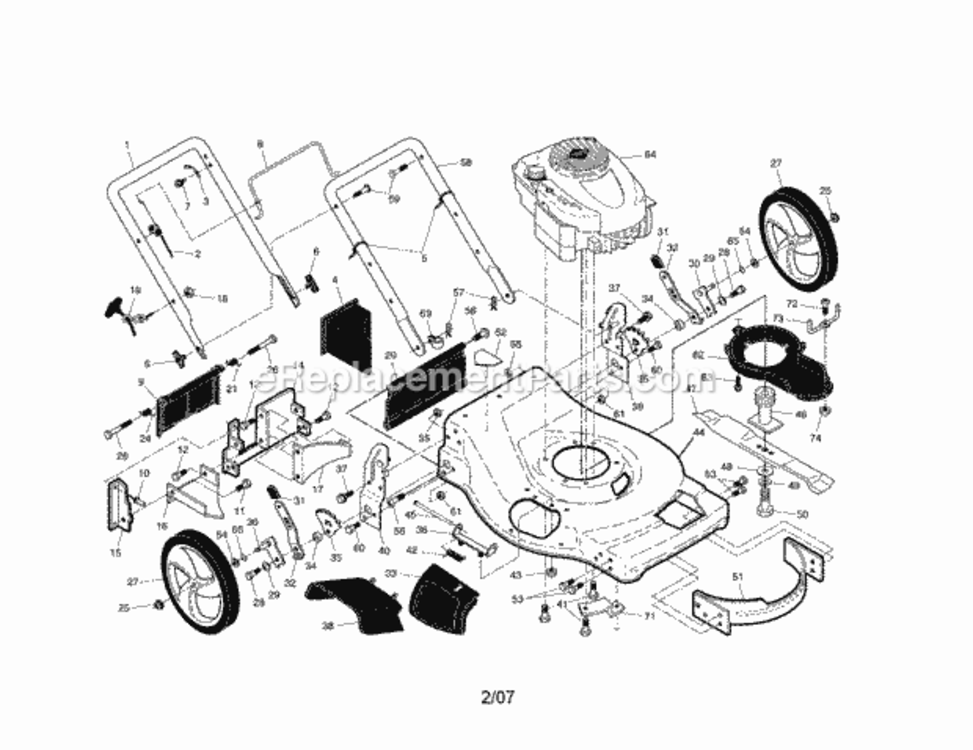 Page A Diagram and Parts List for 917376730  Craftsman Lawn Mower