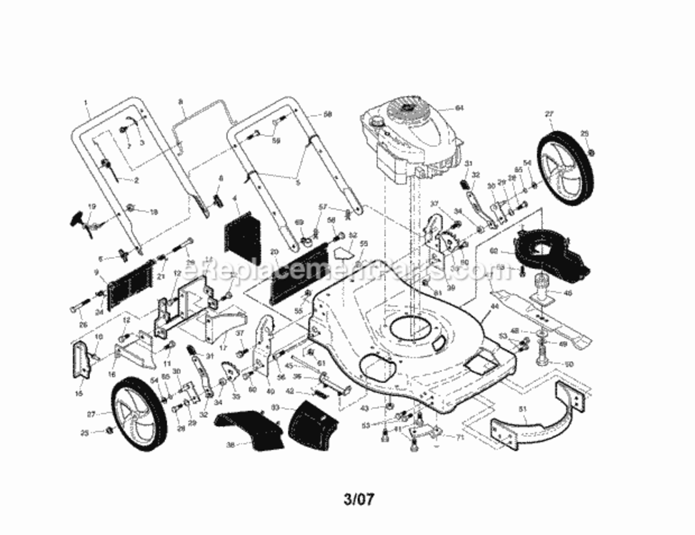 Page A Diagram and Parts List for 917376732  Craftsman Lawn Mower