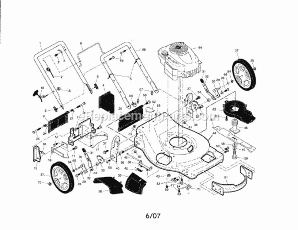 Page A Diagram and Parts List for 917376734  Craftsman Lawn Mower