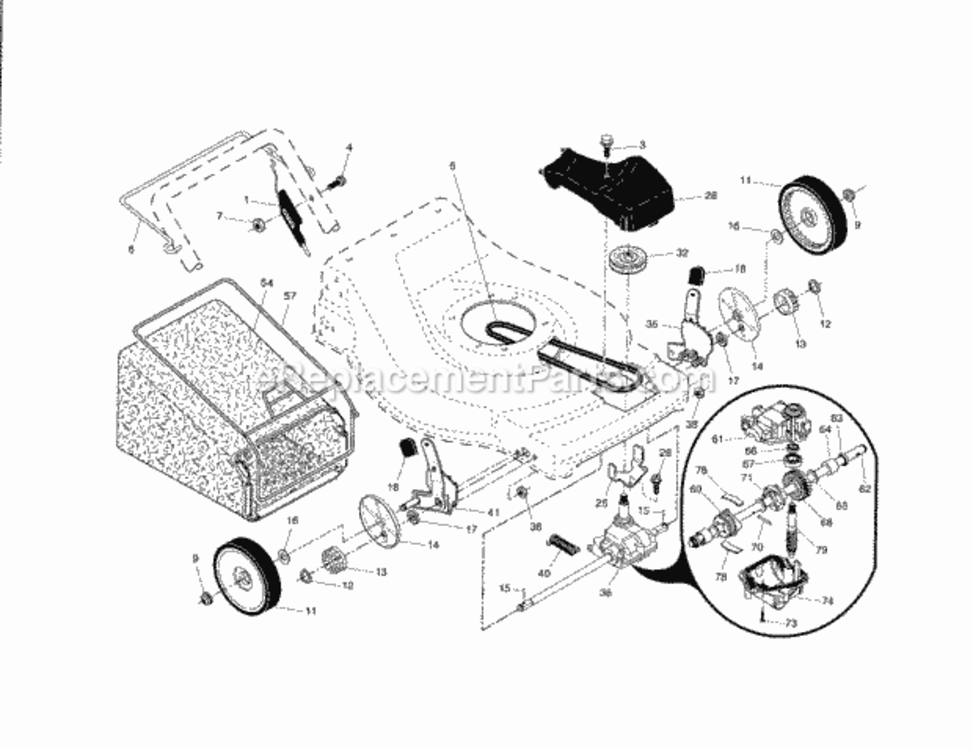 Page B Diagram and Parts List for 917376734  Craftsman Lawn Mower