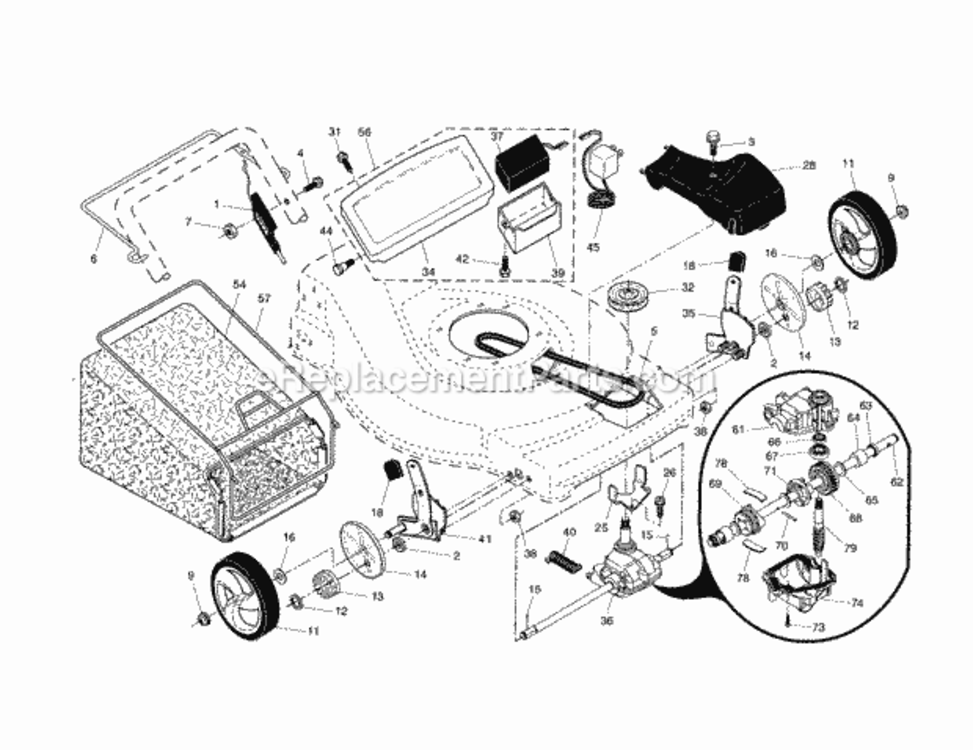 Page B Diagram and Parts List for 917376741  Craftsman Lawn Mower