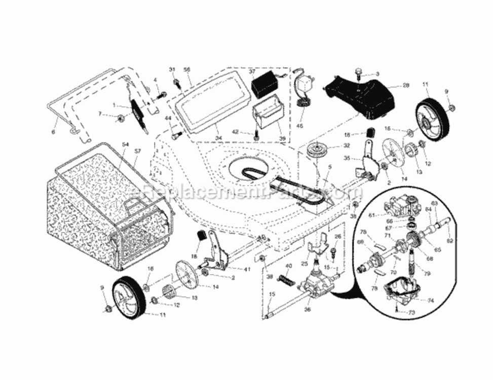 Page B Diagram and Parts List for 917376743  Craftsman Lawn Mower