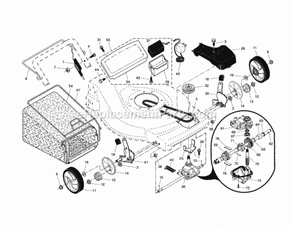 Page B Diagram and Parts List for 917376746  Craftsman Lawn Mower