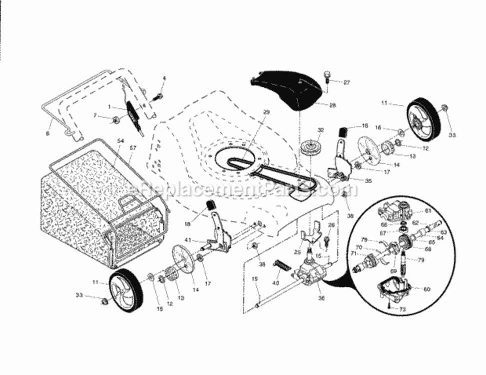 Page B Diagram and Parts List for 917376782  Craftsman Lawn Mower