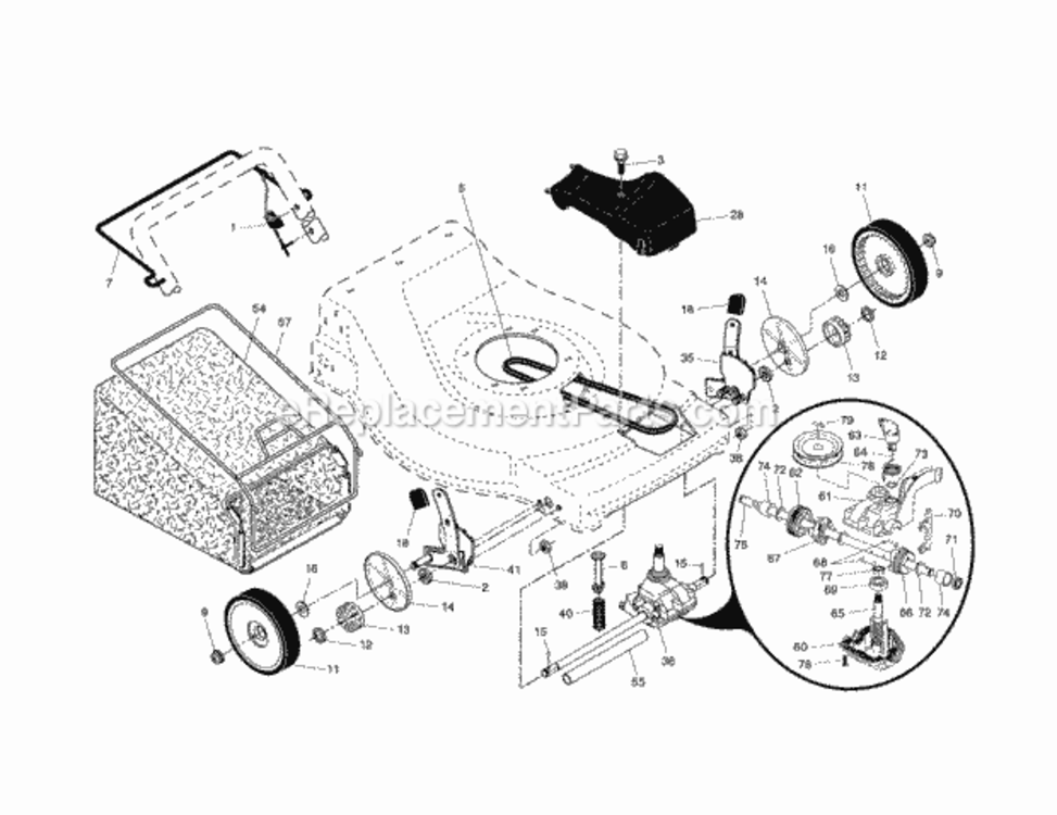 Page B Diagram and Parts List for 917376790  Craftsman Lawn Mower