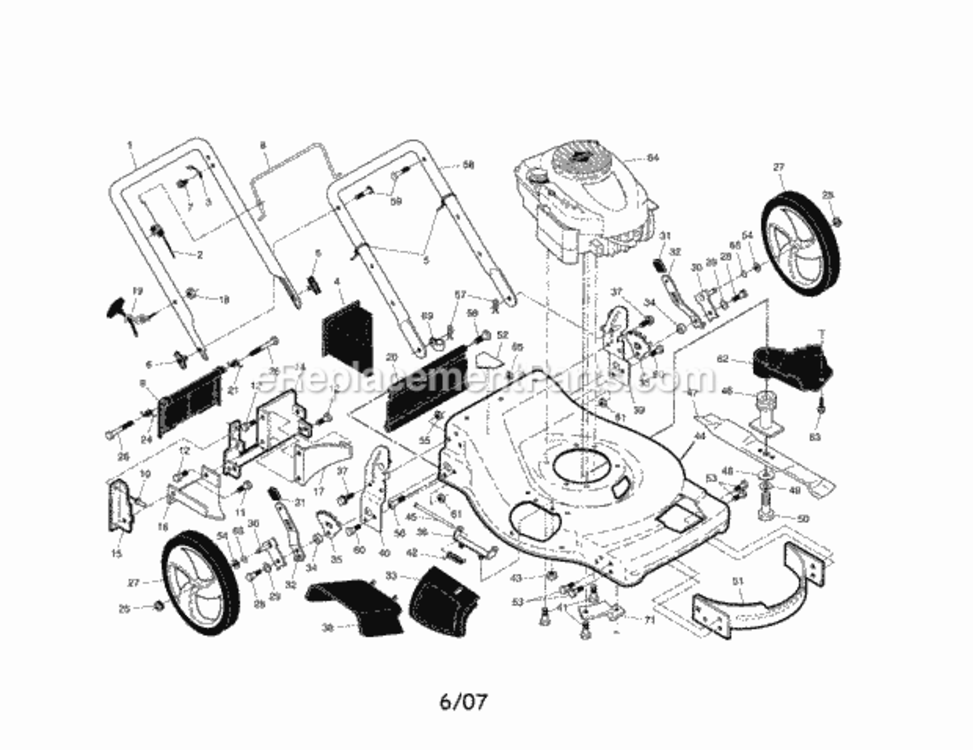 Page A Diagram and Parts List for 917376803  Craftsman Lawn Mower