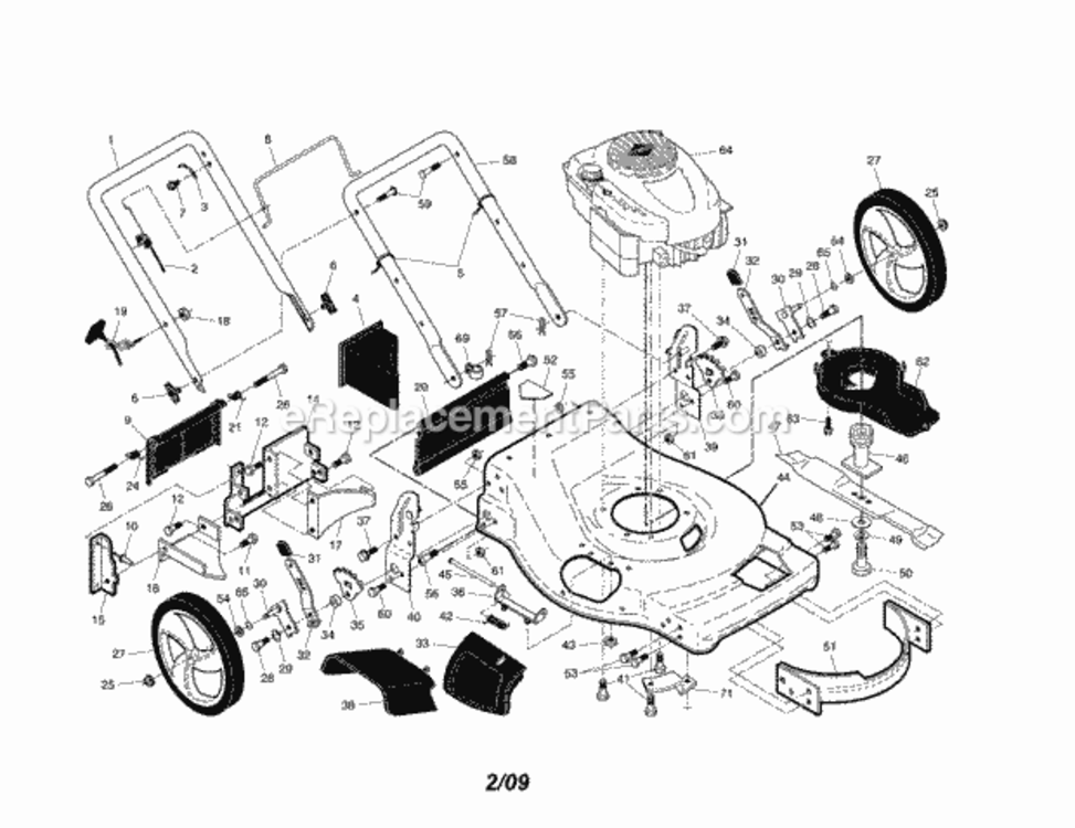 Page A Diagram and Parts List for 917376804  Craftsman Lawn Mower