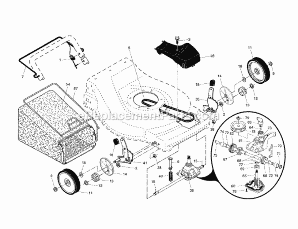 Page B Diagram and Parts List for 917376804  Craftsman Lawn Mower