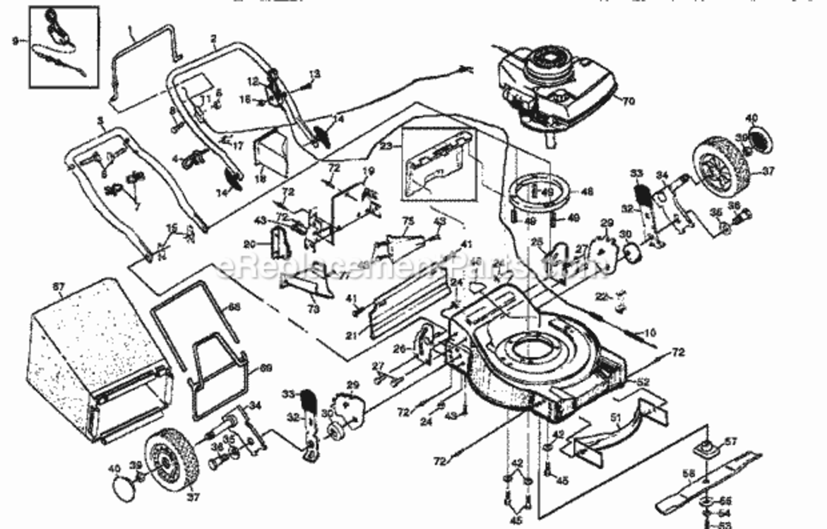 Page A Diagram and Parts List for 917376850  Craftsman Lawn Mower