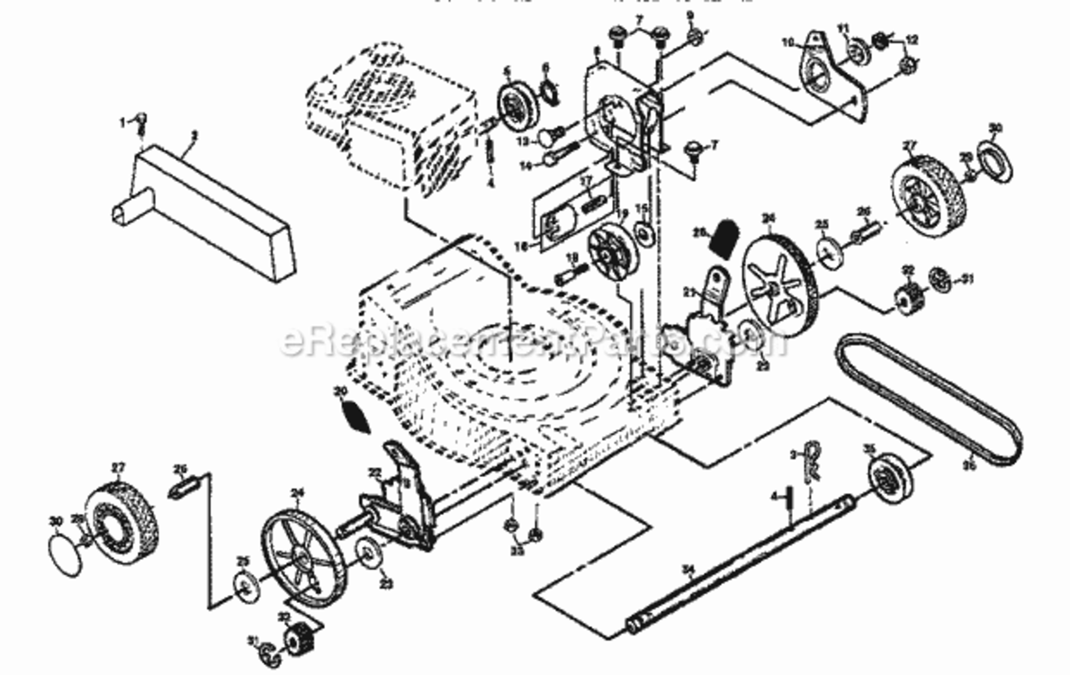 Page B Diagram and Parts List for 917376850  Craftsman Lawn Mower