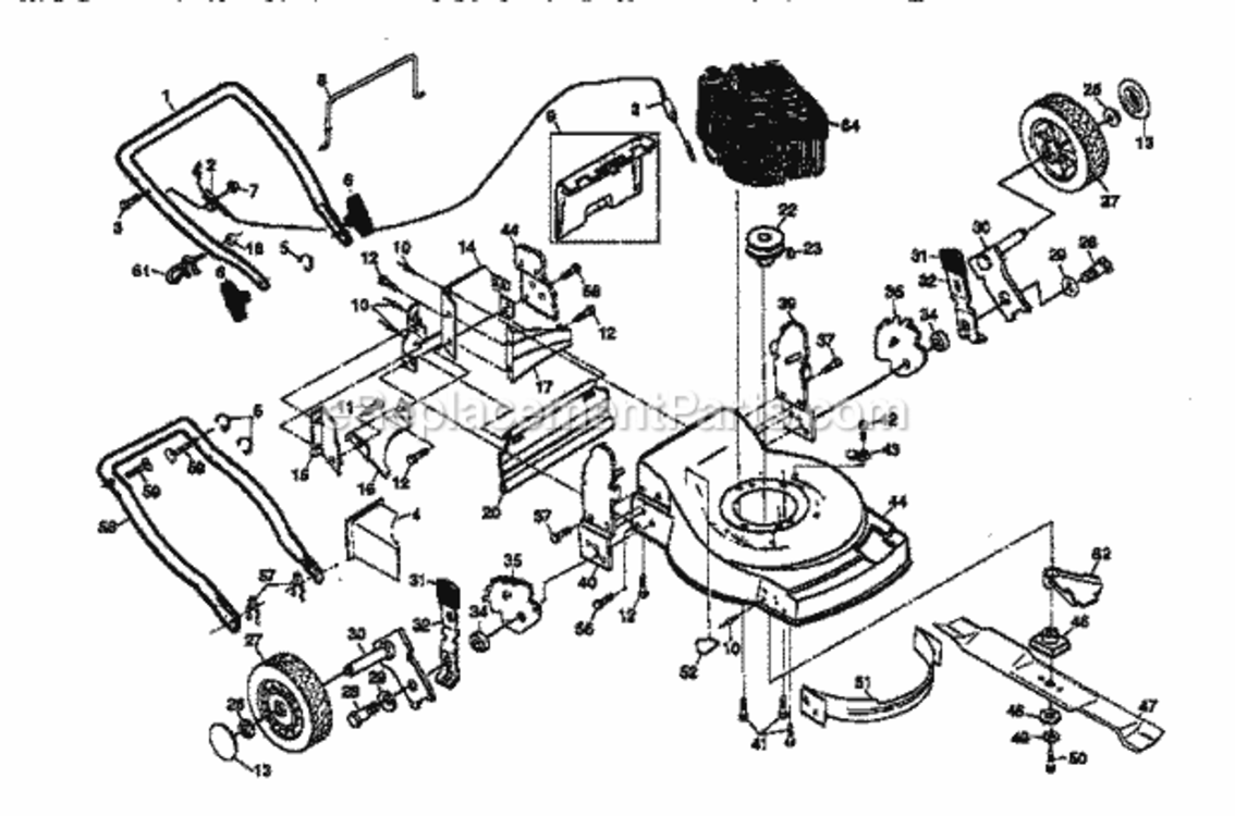 Page A Diagram and Parts List for 917376880  Craftsman Lawn Mower