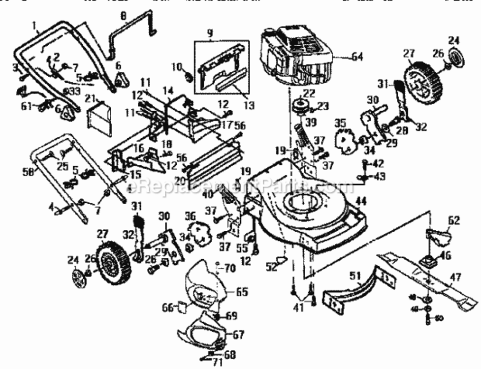 Page A Diagram and Parts List for 917376910  Craftsman Lawn Mower
