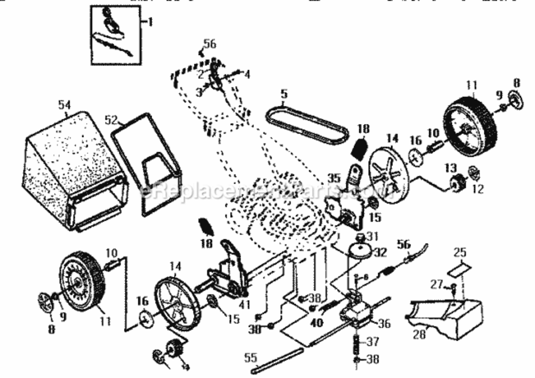 Page B Diagram and Parts List for 917376910  Craftsman Lawn Mower