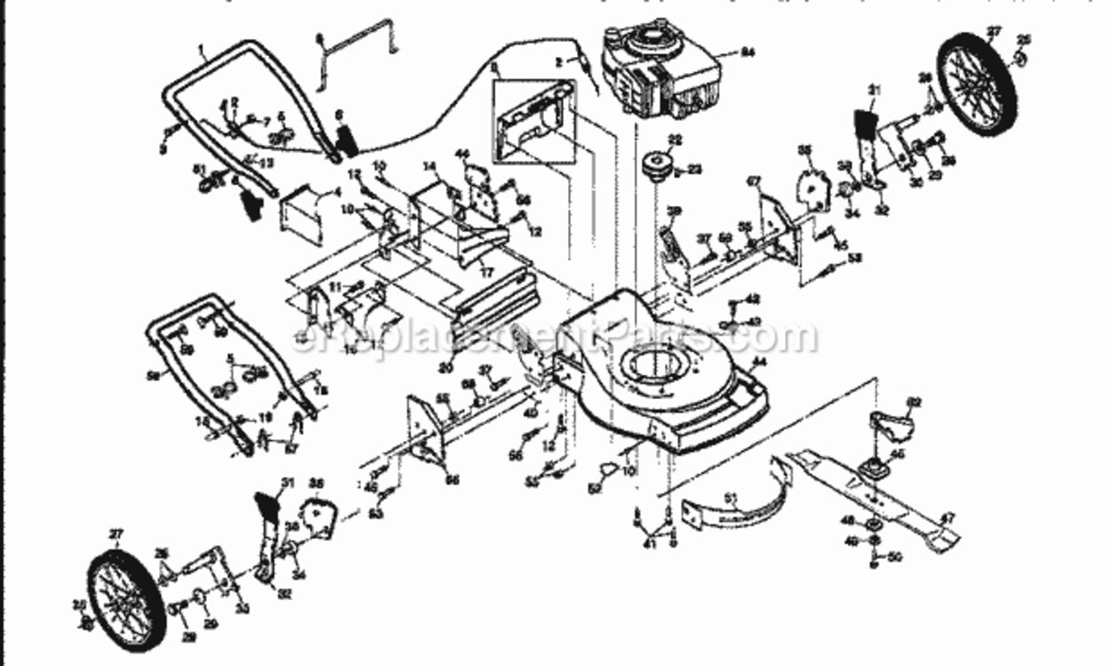 Page A Diagram and Parts List for 917376920  Craftsman Lawn Mower