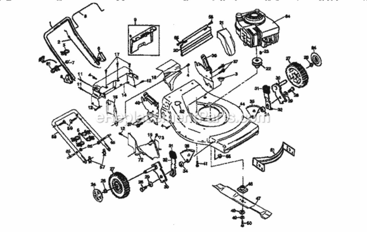 Page A Diagram and Parts List for 917376931  Craftsman Lawn Mower