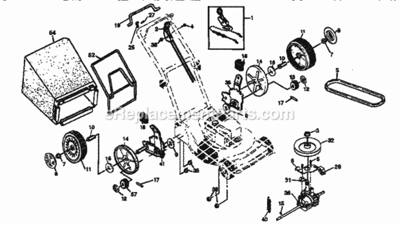 Page B Diagram and Parts List for 917376931  Craftsman Lawn Mower