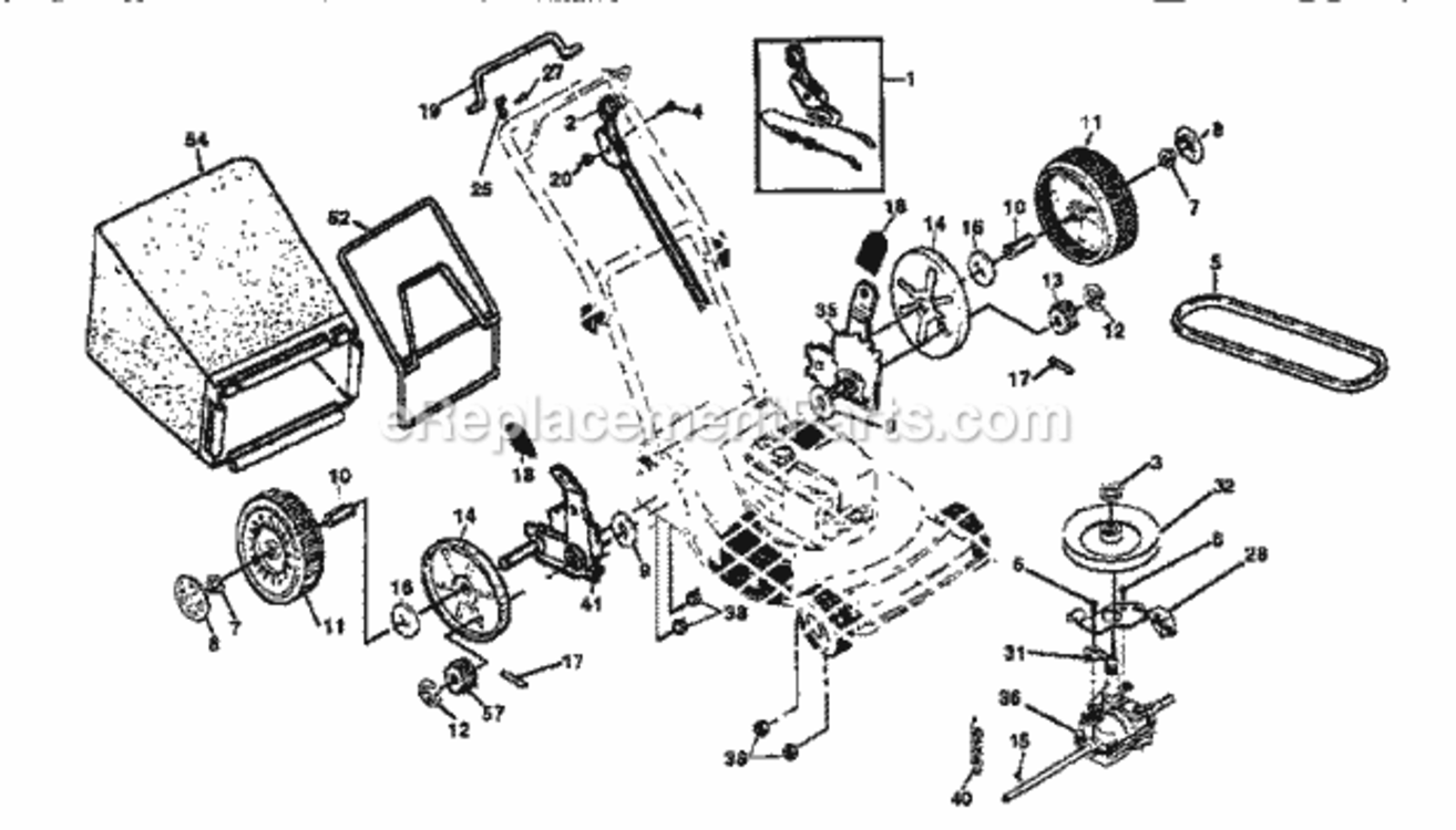 Page B Diagram and Parts List for 917376941  Craftsman Lawn Mower