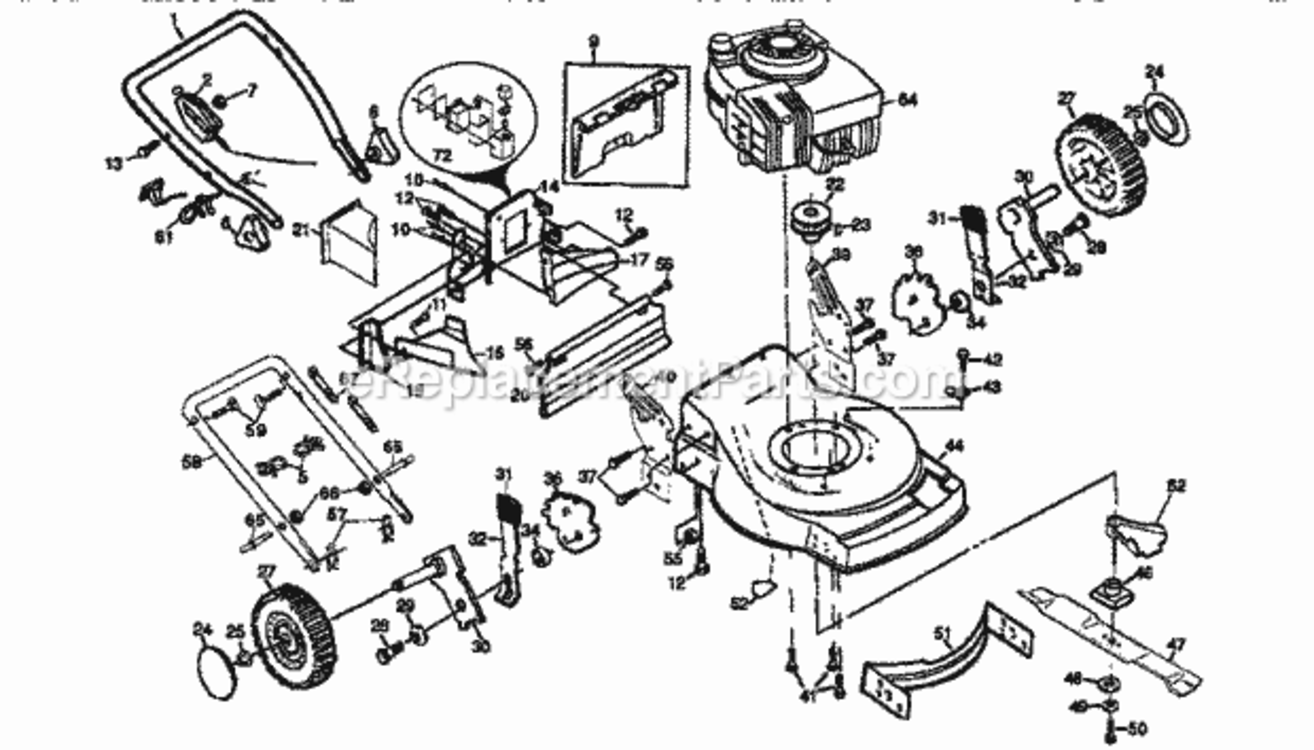 Page A Diagram and Parts List for 917376950  Craftsman Lawn Mower