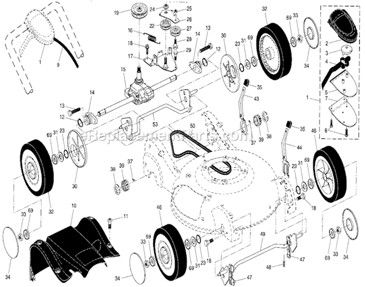 Page B Diagram and Parts List for 917377013  Craftsman Lawn Mower