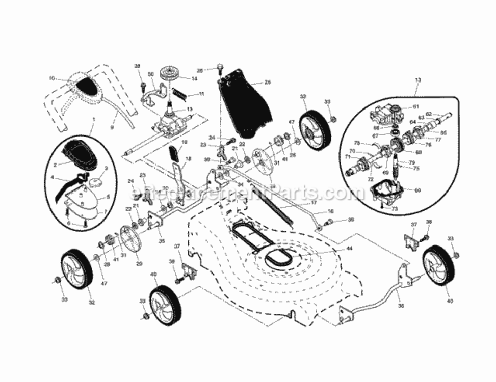Page B Diagram and Parts List for 917377042  Craftsman Lawn Mower