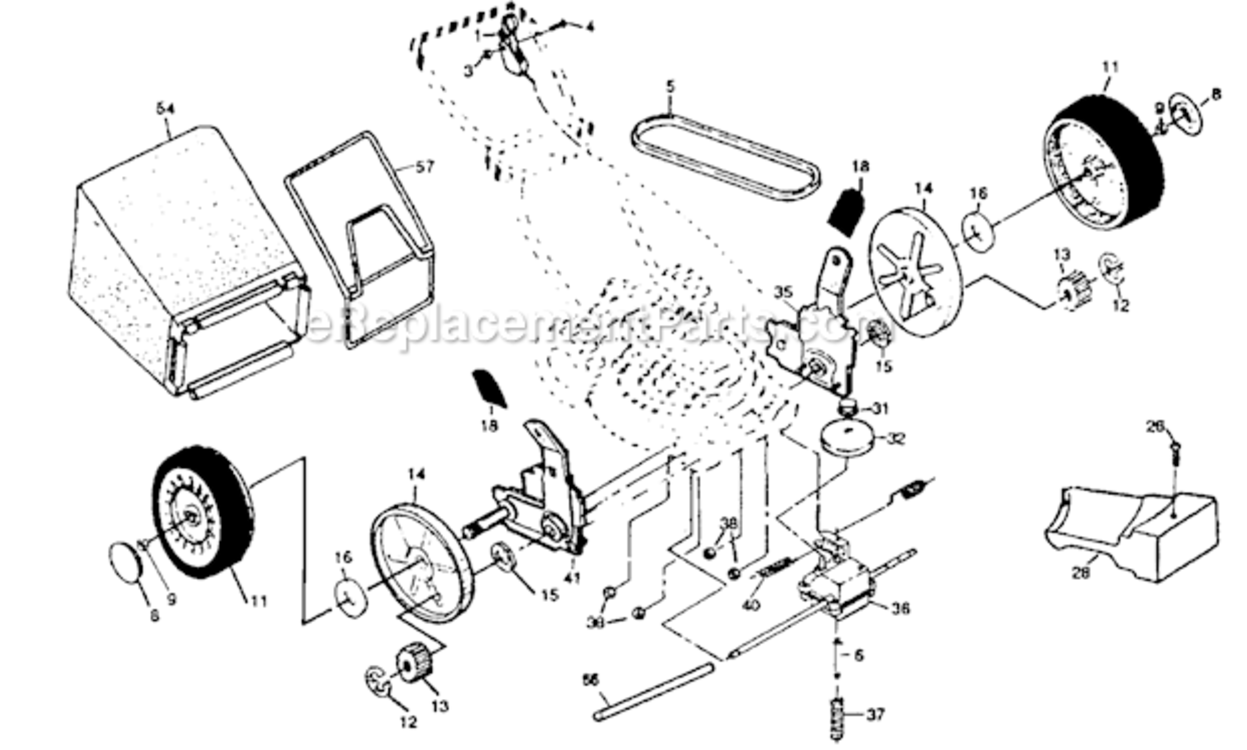 WheelsTiresBag Diagram and Parts List for 917377131  Craftsman Lawn Mower