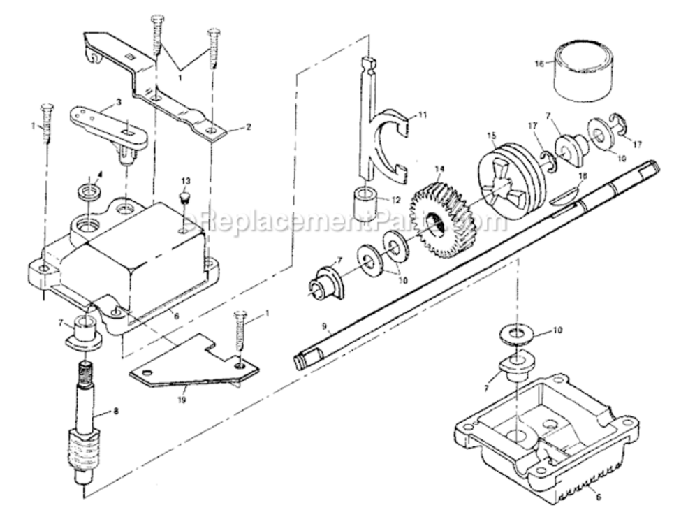 Gear_Case Diagram and Parts List for 917377131  Craftsman Lawn Mower