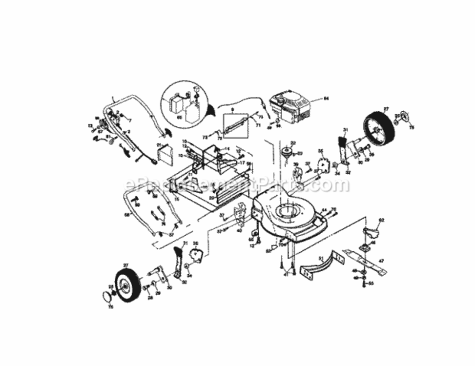 Page B Diagram and Parts List for 917377171  Craftsman Lawn Mower