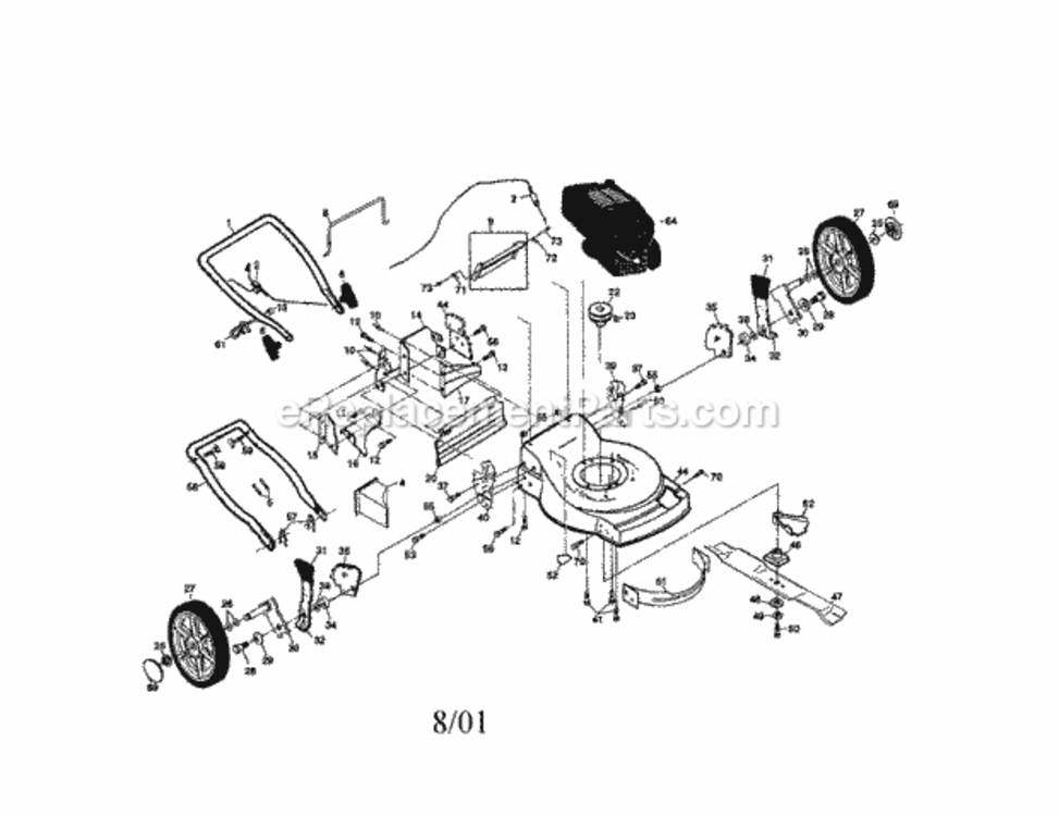 Page A Diagram and Parts List for 917377190  Craftsman Lawn Mower