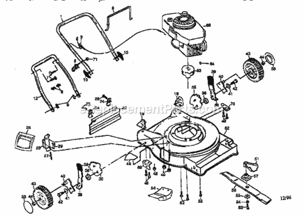 Page A Diagram and Parts List for 917377200  Craftsman Lawn Mower